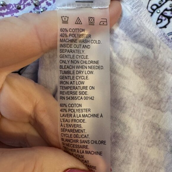 NWT PURPLE PRINT TOP w/SILVER TONE STUD EMBELLISHMENT  1X PLUS  #U - Picture 7 of 8